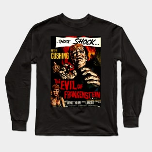 Classic Hammer Horror Movie Poster - The Evil of Frankenstein Long Sleeve T-Shirt